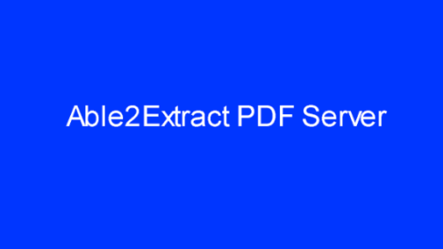 Able2Extract PDF Server